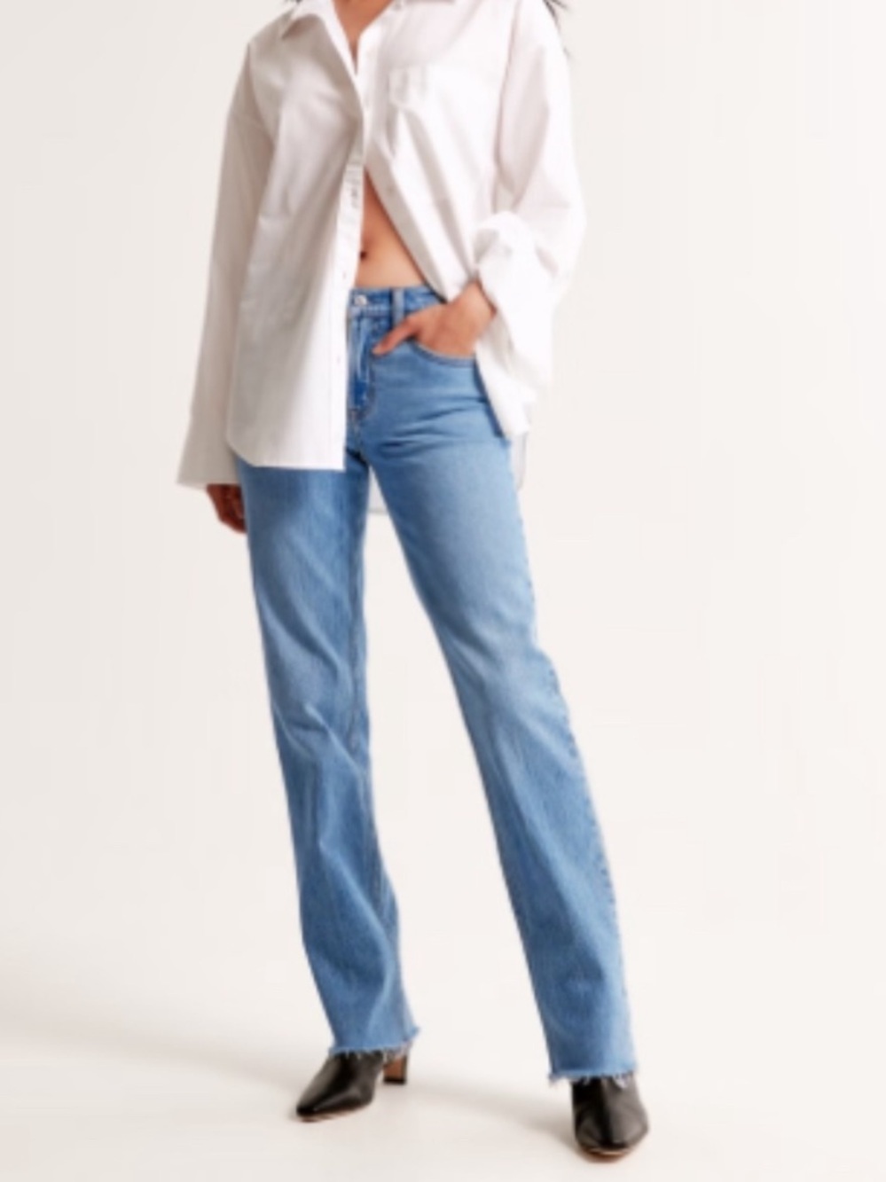 NWT Abercrombie & Fitch MID RISE The Straight Size 37/24